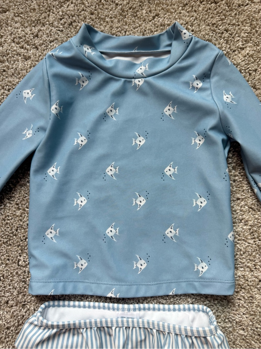 Girls 2 Piece Rash Guard Swimsuit Long Sleeve Swim Set Ruffle Bikini Bottoms 4T - Picture 3 of 8
